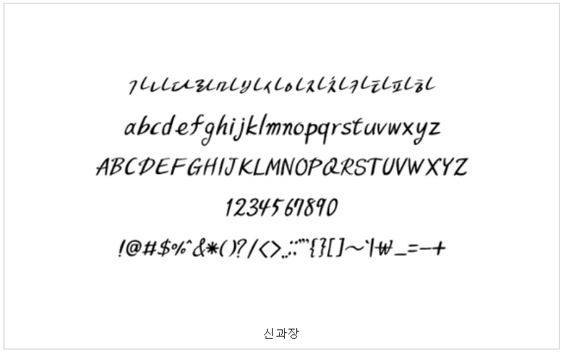 신과장 폰트 사용 예시 글