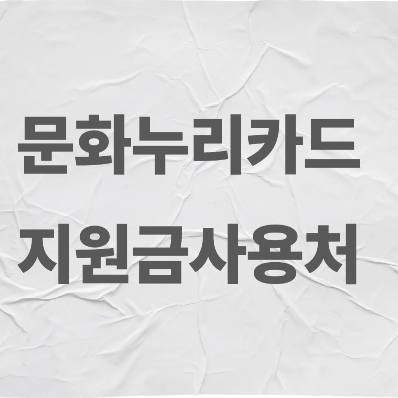 문화누리카드 지원금 사용처