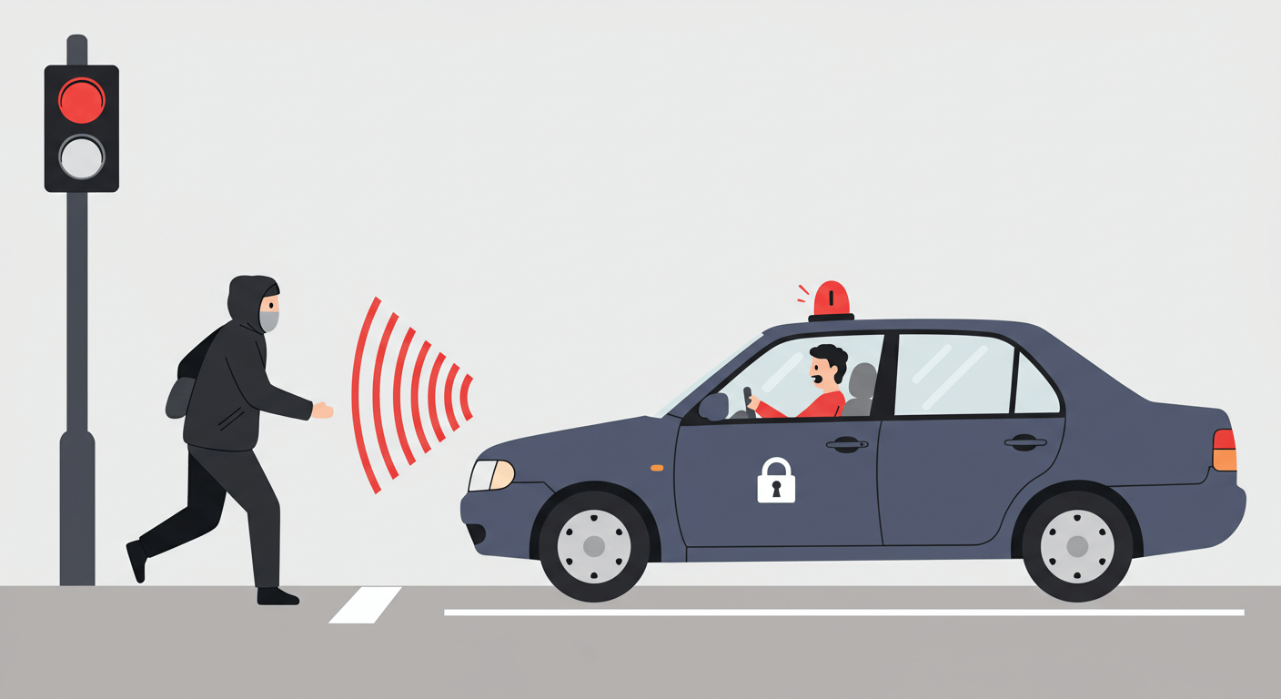 정체구간·신호대기 중, 열려 있는 문과 창이 위험