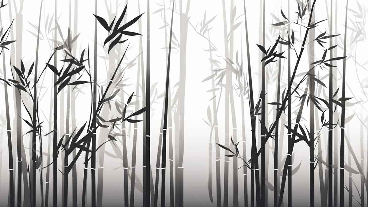 선종의 여백과 침묵을 상징하는 대나무 선화 이미지