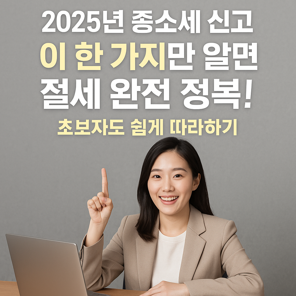&quot;2025년 종소세 신고, 이 한 가지만 알면 절세 완전 정복!