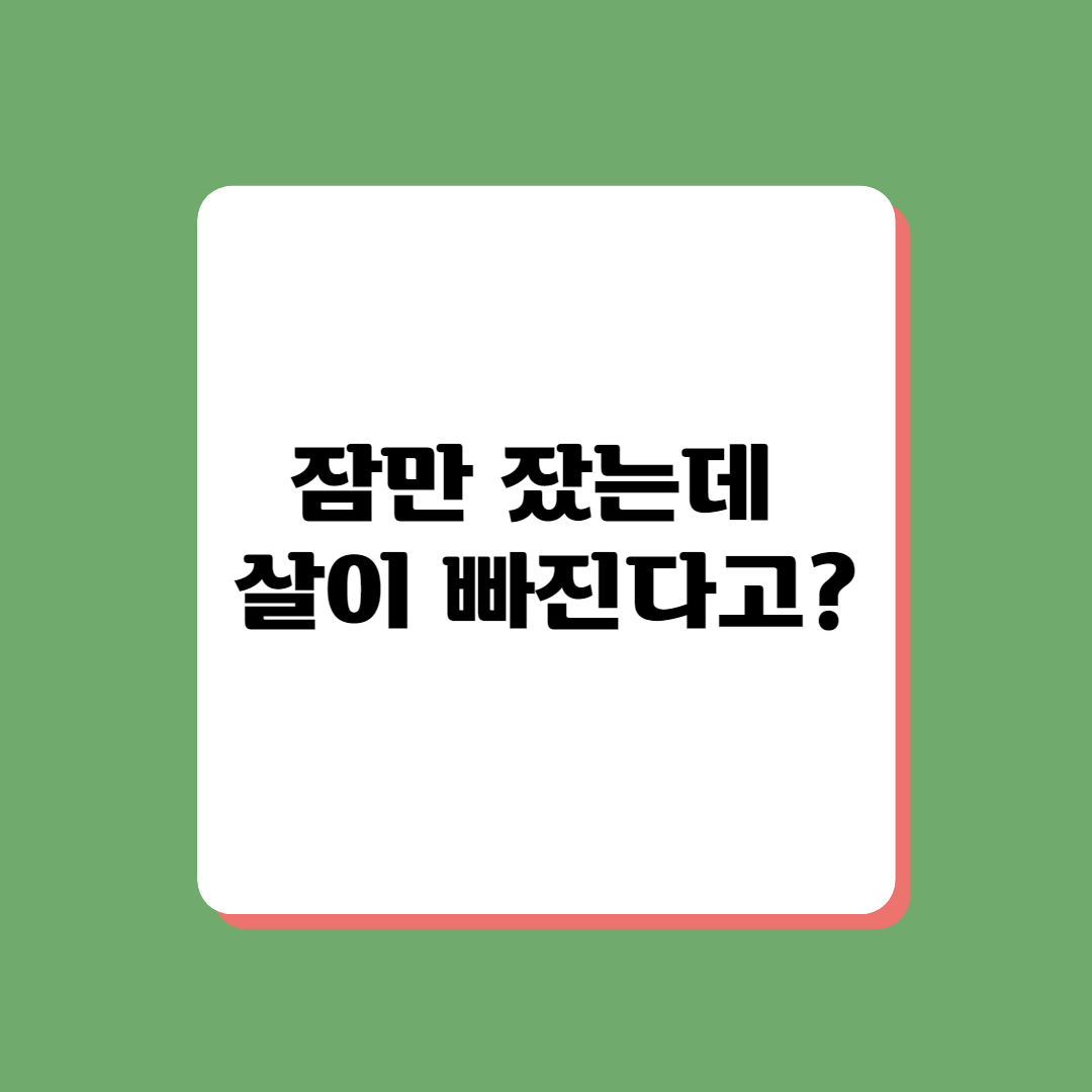 수면 다이어트