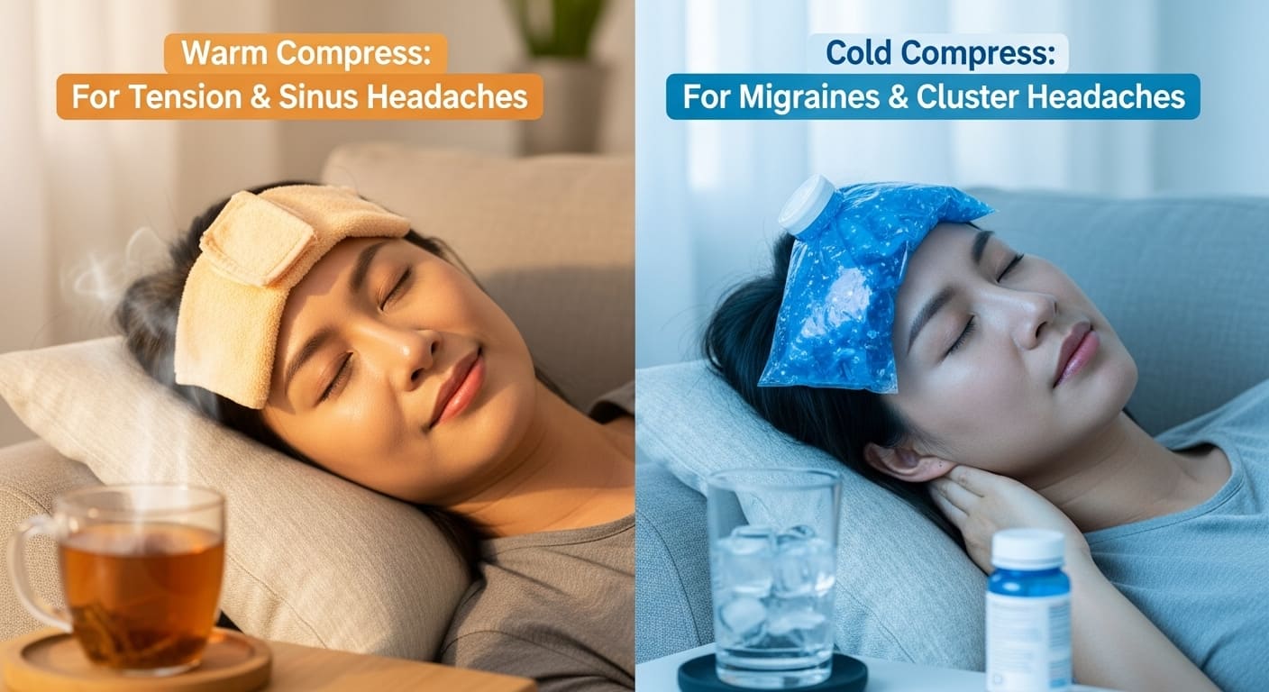 따뜻한 찜질 vs 차가운 찜질, 두통 유형별 찜질법