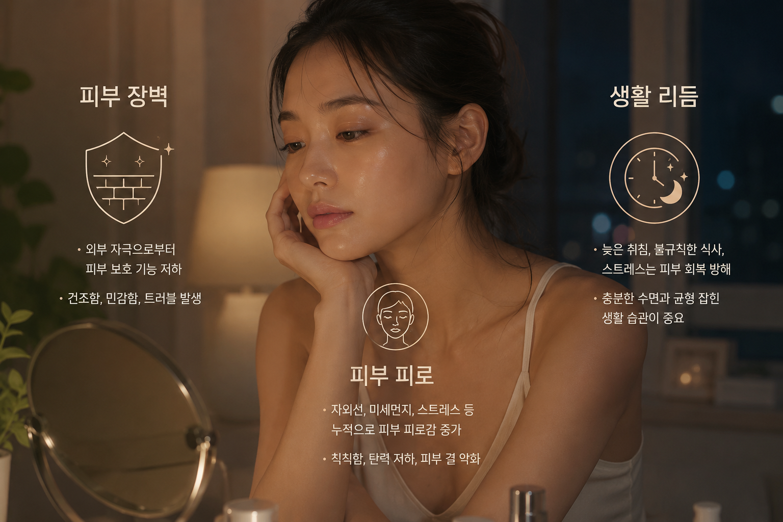 저녁 얼굴 컨디션
