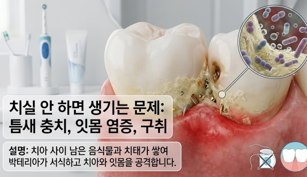 치실 안 하면 구강 건강에 생기는변화 설명