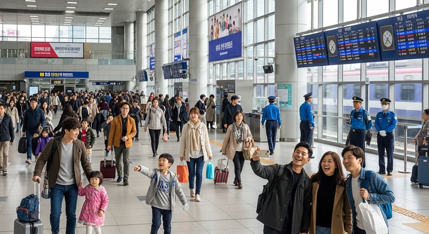 추석 연휴 운행되는 SRT 열차 출발 장면