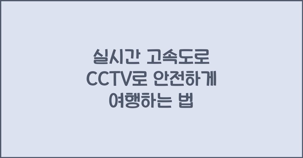 실시간 고속도로 cctv