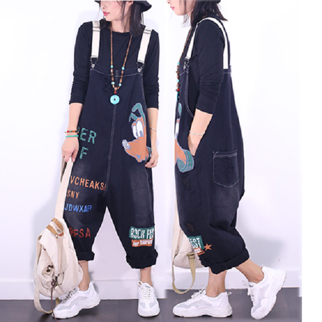 77-99사이즈 귀여운 캐릭터 멜빵팬츠