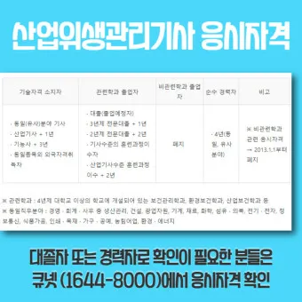 산업위생관리기사 응시자격 시험과목_17