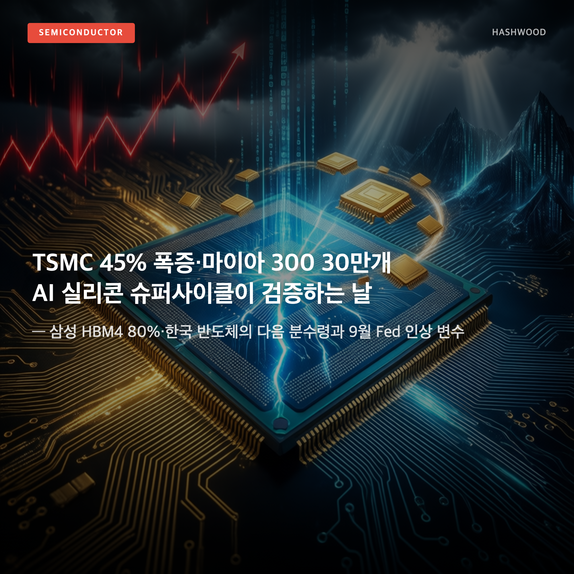 그림: TSMC 45% 폭증·마이아 300 30만개 — — AI 실리콘 슈퍼사이클이 검증하는 삼성 HBM4 80%·한국 반도체의 다음 분수령