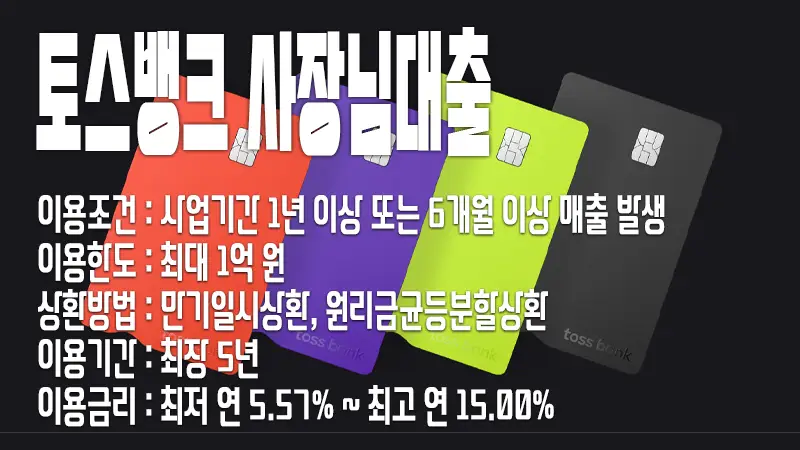 토스뱅크 개인사업자 신용대출