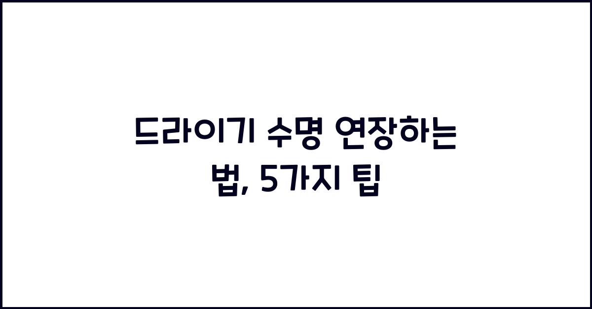 드라이기 수명 연장하는 법