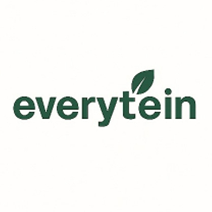 모두를 위한 단백질을 상징하는 잎사귀 심볼 포함 로고