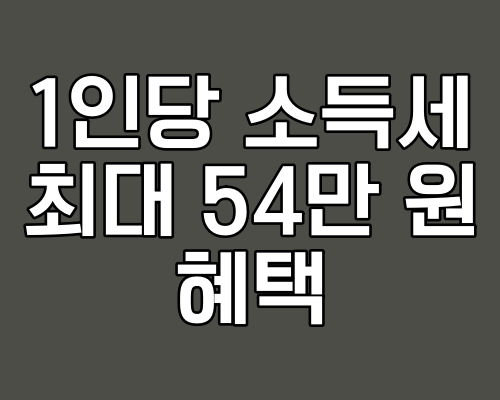 1인당 소득세 최대 54만 원 혜택