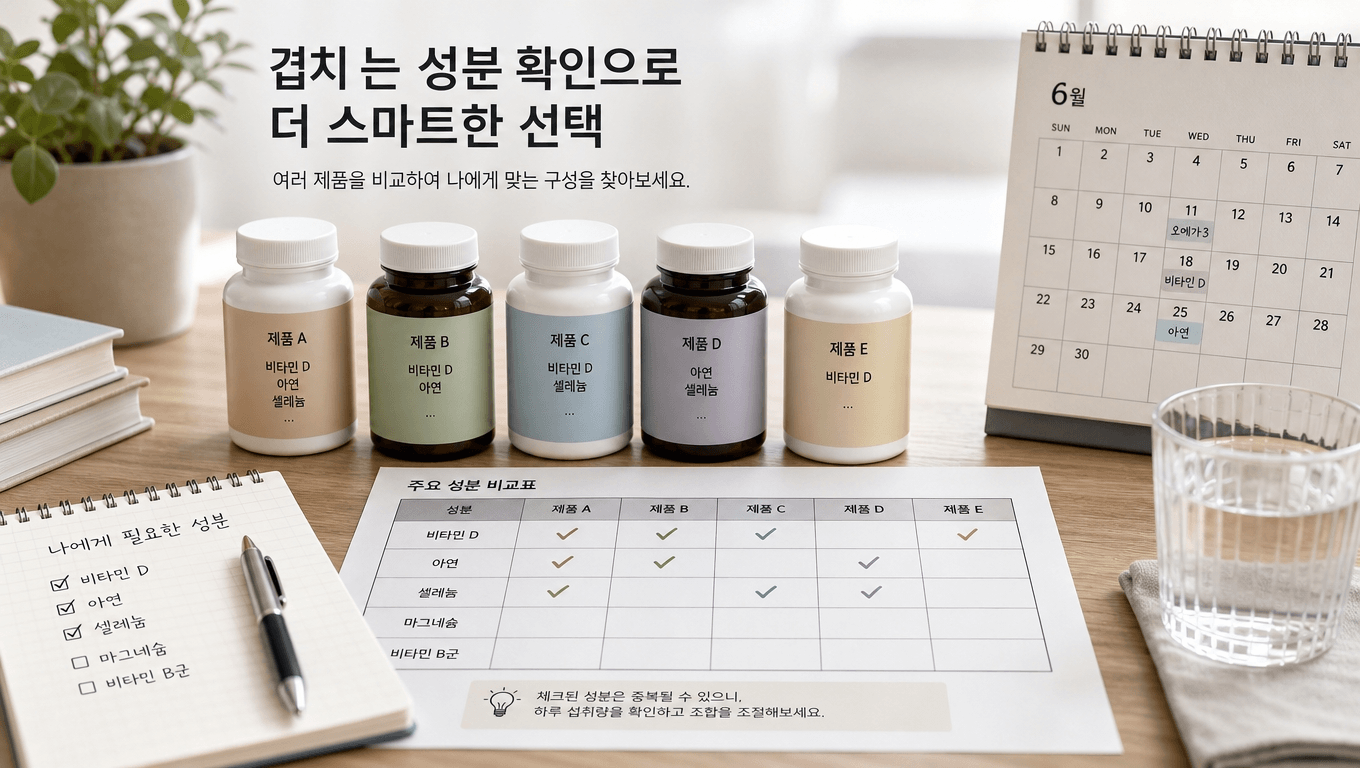 혈당 건강 영양제 중복 성분 체크