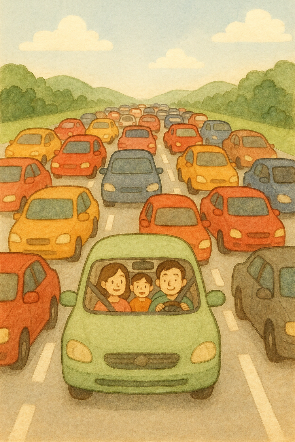 공휴일 놀러가는 차량