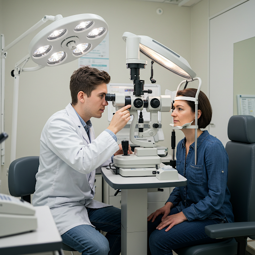 안과 진료하는 사진