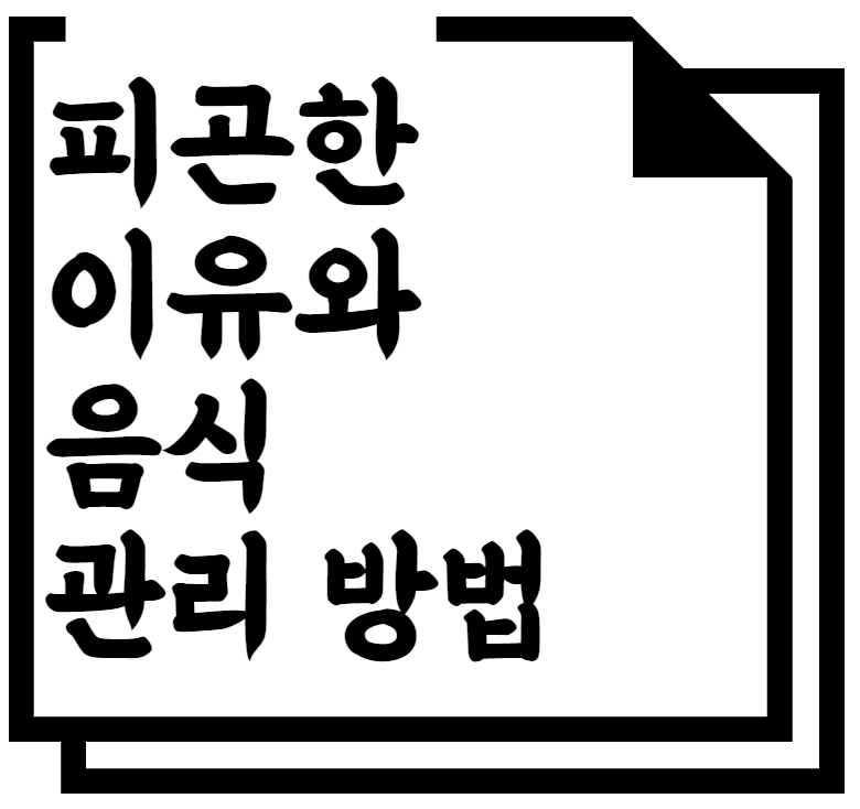 피곤한 이유와 음식 관리 방법