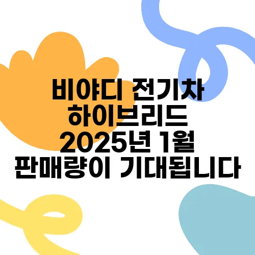 비야디 전기차 하이브리드 2025년 1월 판매량이 기대됩니다