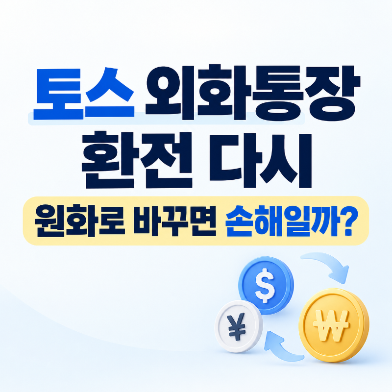 토스 외화통장 환전 후 다시 원화로 바꿀 때 수수료와 환율 차이 안내