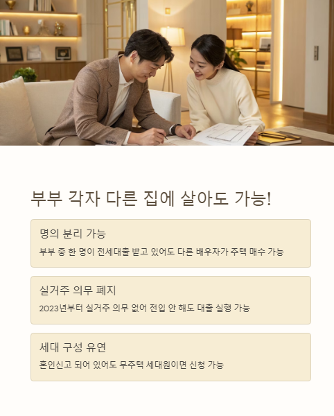 부부 각자 다른 집에 살아도 가능