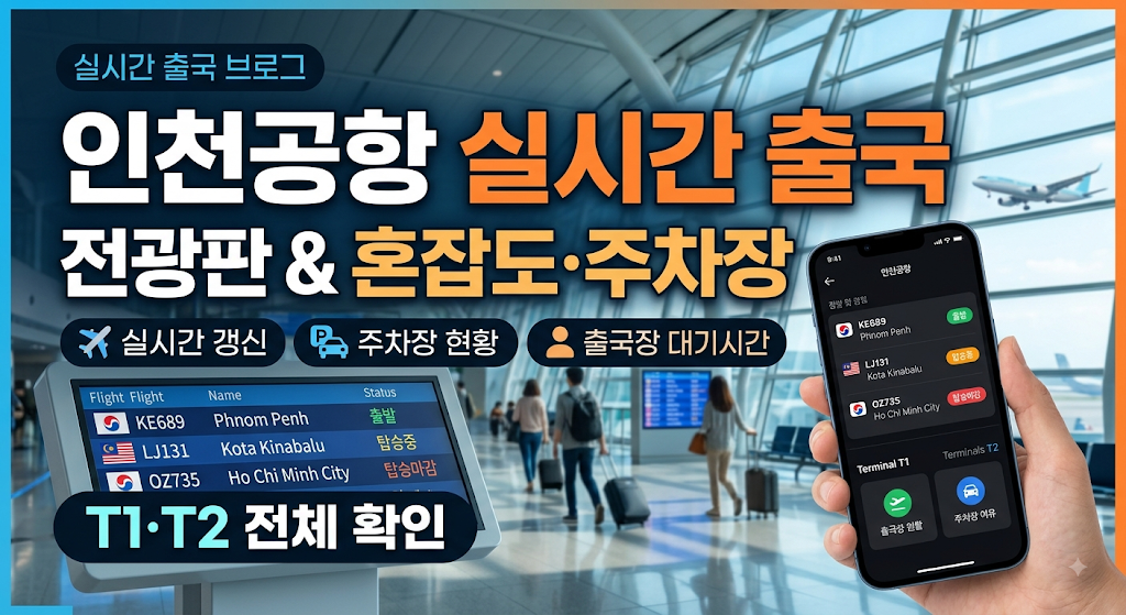 인천공항 실시간 출국 전광판