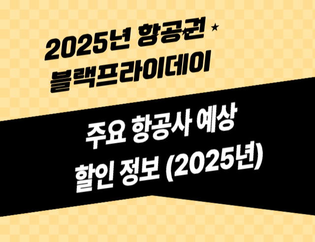 2025년 항공권 블랙프라이데이