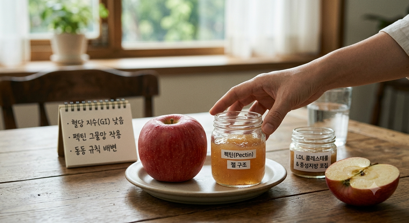 사과에서 펙틴(Pectin): 콜레스테롤과 변비를 동시에 잡는 핵심 성분 이미지