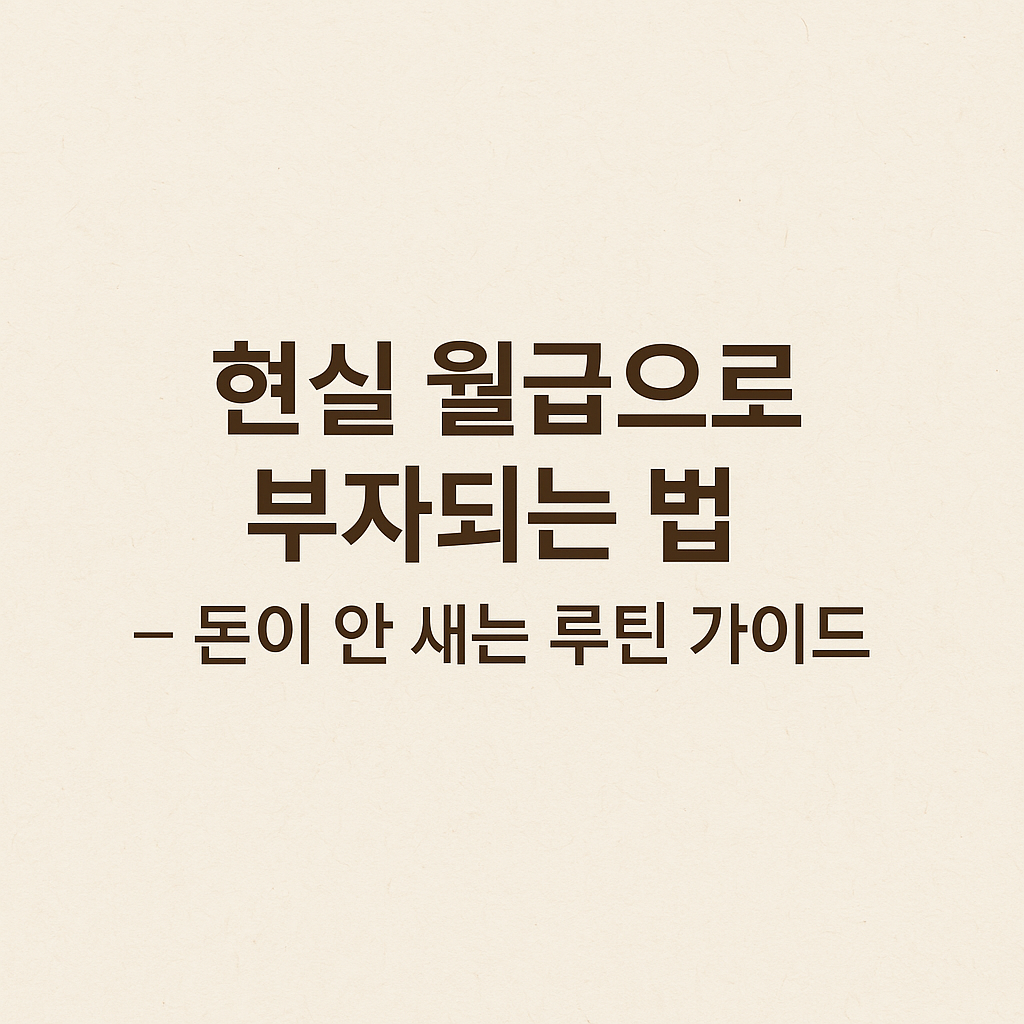 현실월급 부자되는 법