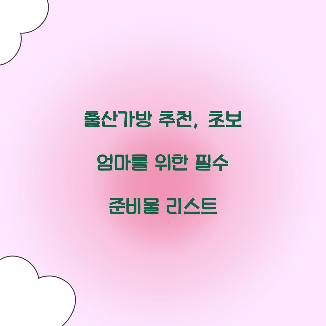 출산가방 추천