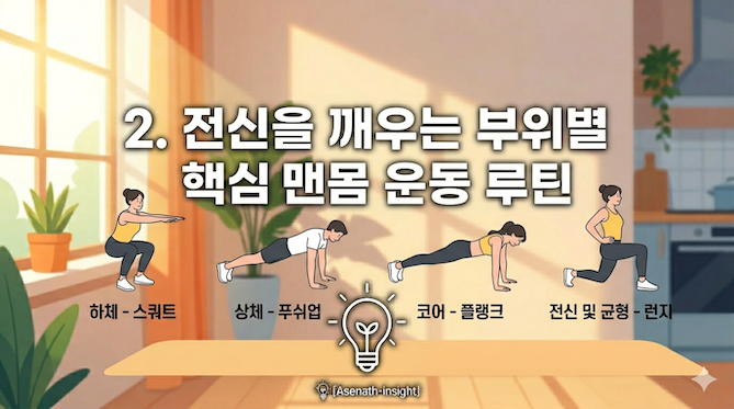 전신을 깨우는 부위별 핵심 맨몸 운동 루틴
