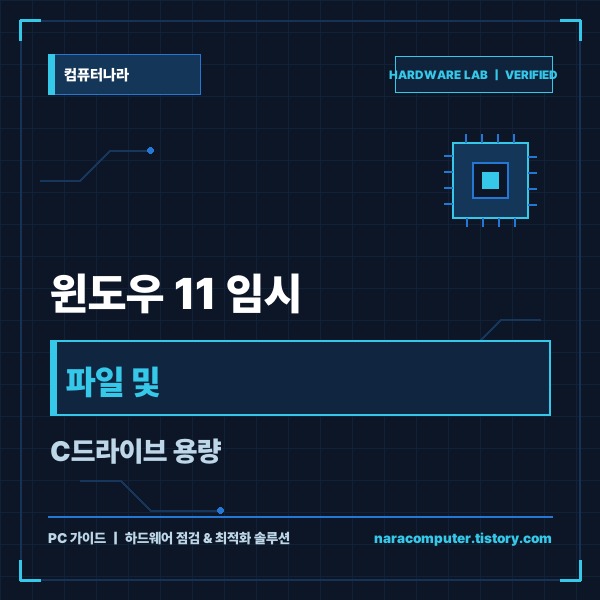 윈도우 11 임시 파일 정리 및 C드라이브 용량 확보 4단계 실전 가이드