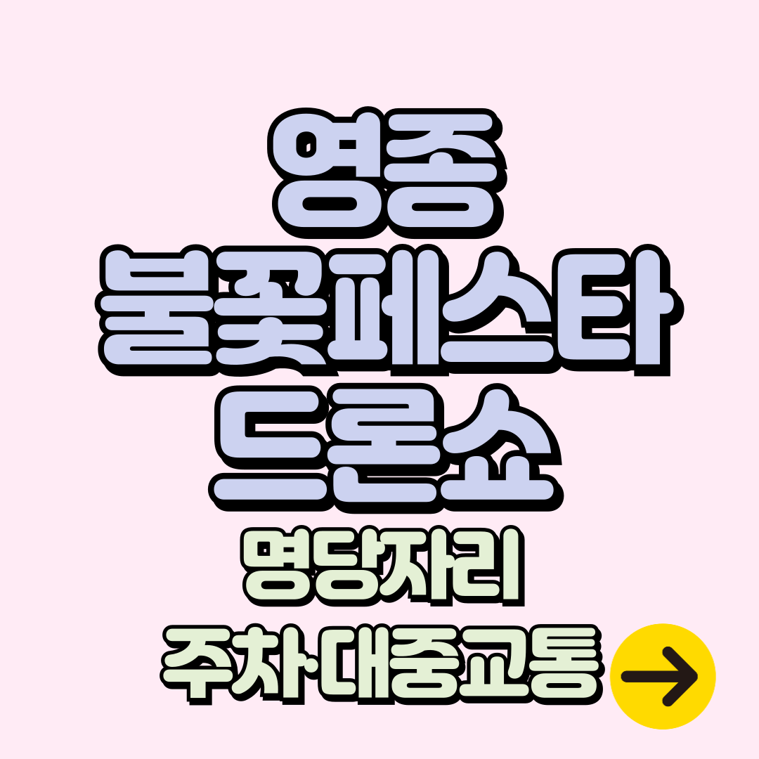 2025 영종도 씨사이드파크 불꽃페스타ㅣ불꽃놀이 드론쇼 명당자리∙주차정보