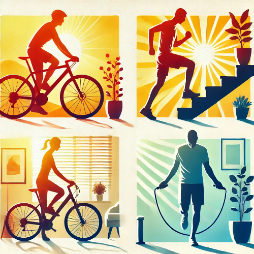 일상 속 유산소 운동: 걷기, 자전거 타기, 계단 오르기, 줄넘기