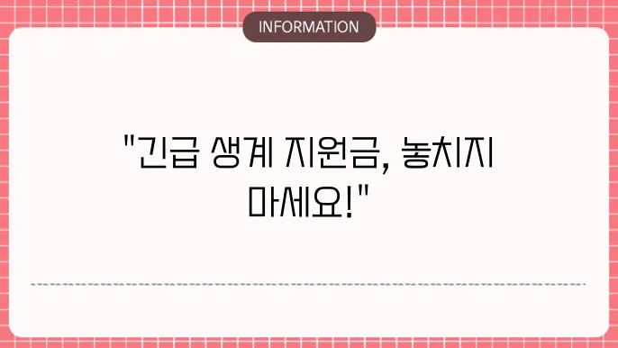 긴급복지 생계 지원금 추가: 추가 지원 방법 안내