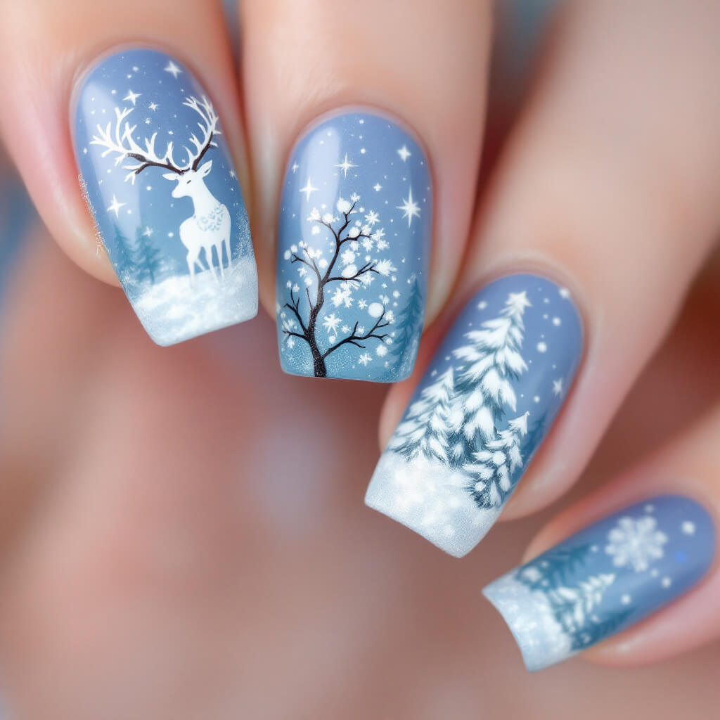 미니멀한 크리스마스 네일