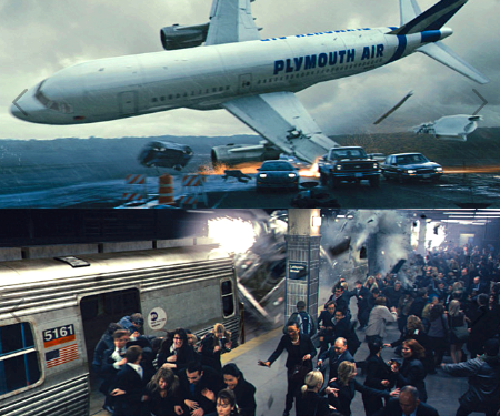 비행기-추락과-지하철-충돌-사고-장면