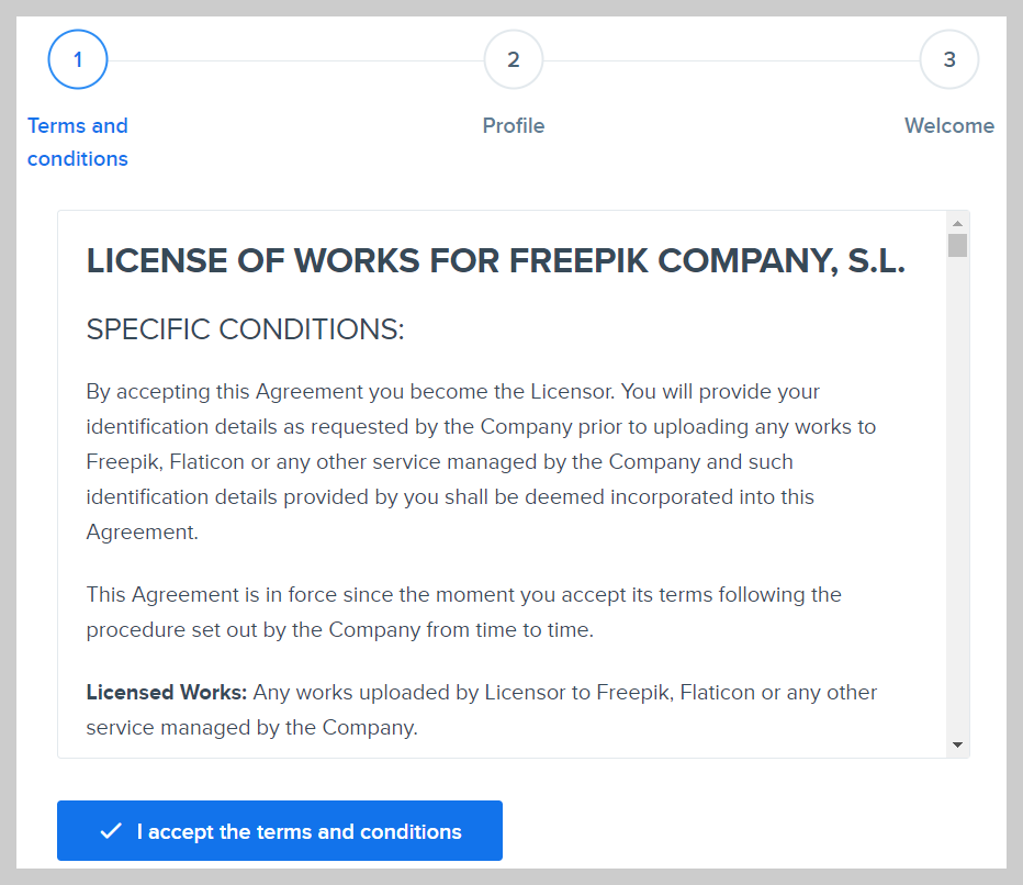 프리픽 판매자 약관 동의 화면 사진