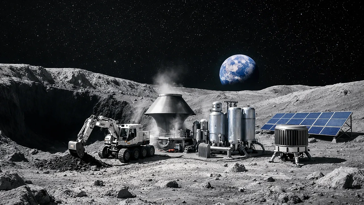 달 남극에 건설될 미래 달 기지의 모습