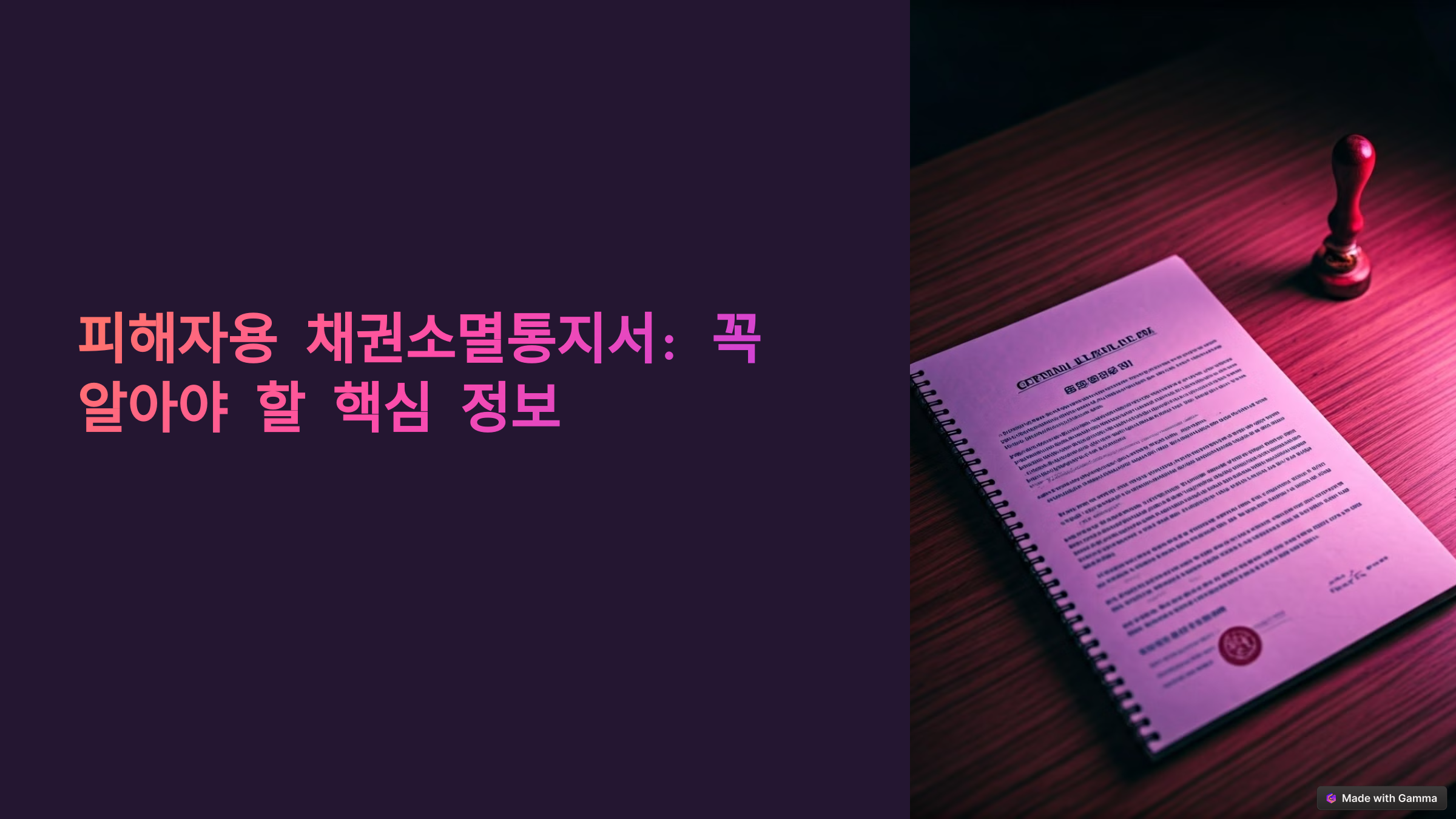 피해자용 채권소멸통지서