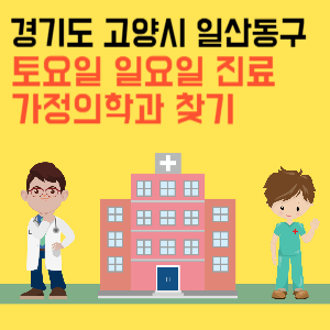 경기도 고양시 일산동구 일요일 가정의학과 진료 병원 리스트