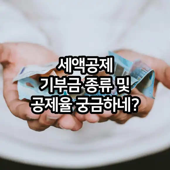 세액공제 기부금 종류 및 공제율 (연말정산 시 기부금 세액공제 참고)