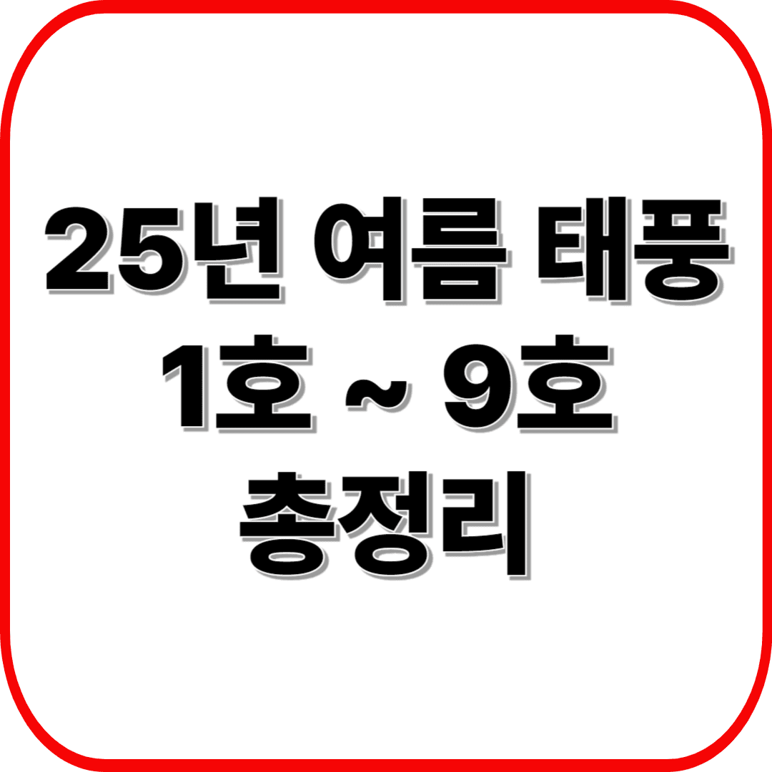 2025년 여름 태풍 1호부터 9호까지 완벽 정리: 이름부터 경로까지