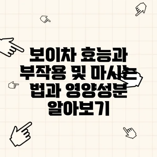 보이차 효능과 부작용 및 마시는 법과 영양성분 알아보기