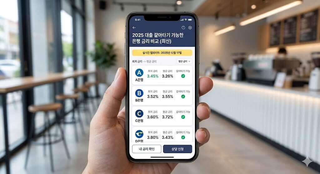 대출 갈아타기 가능한 은행 금리 비교 (2025 최신)