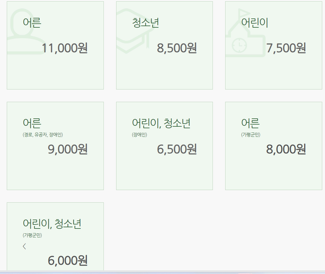 개인 입장료