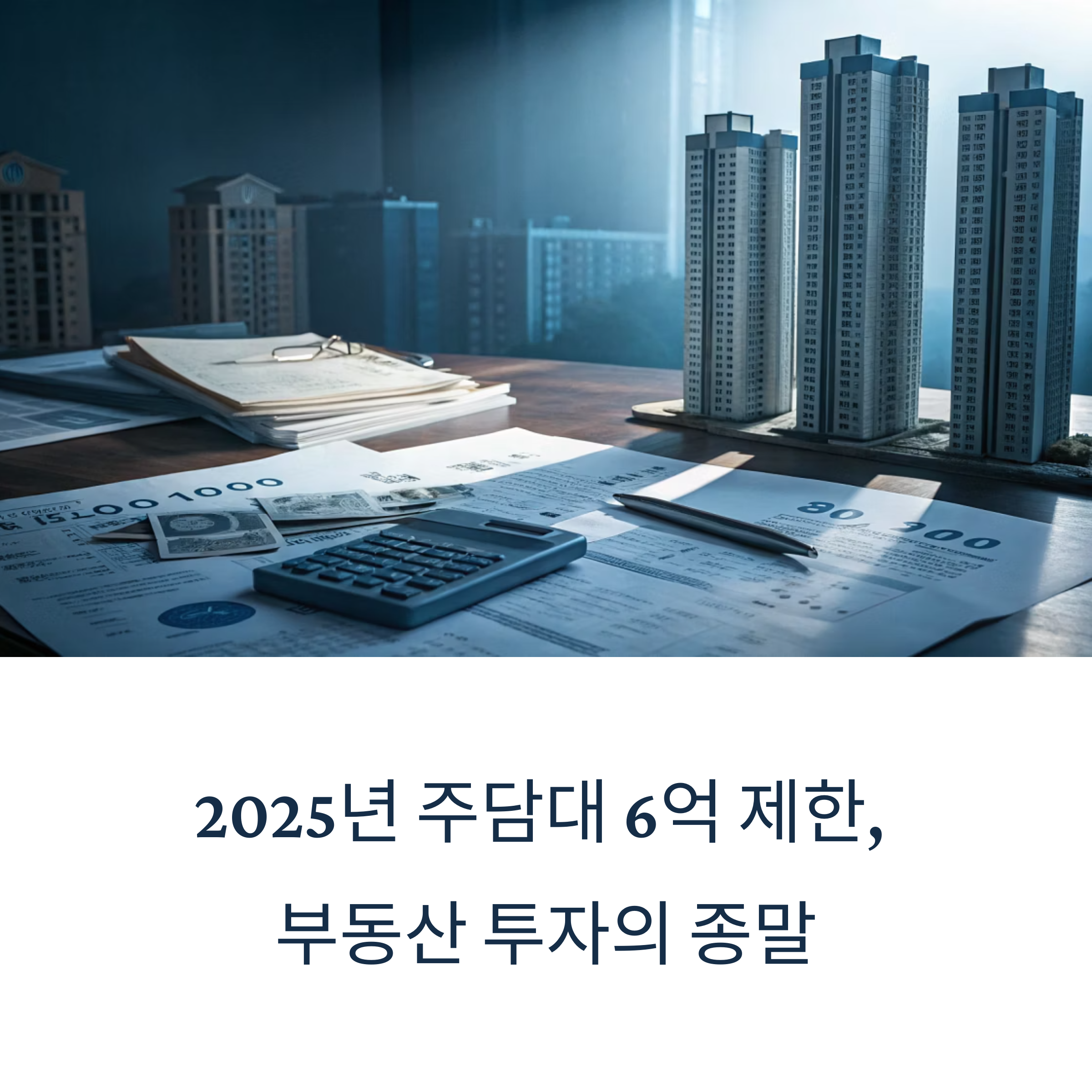 2025년 수도권 주담대 6억 제한, 부동산 투자 끝났다