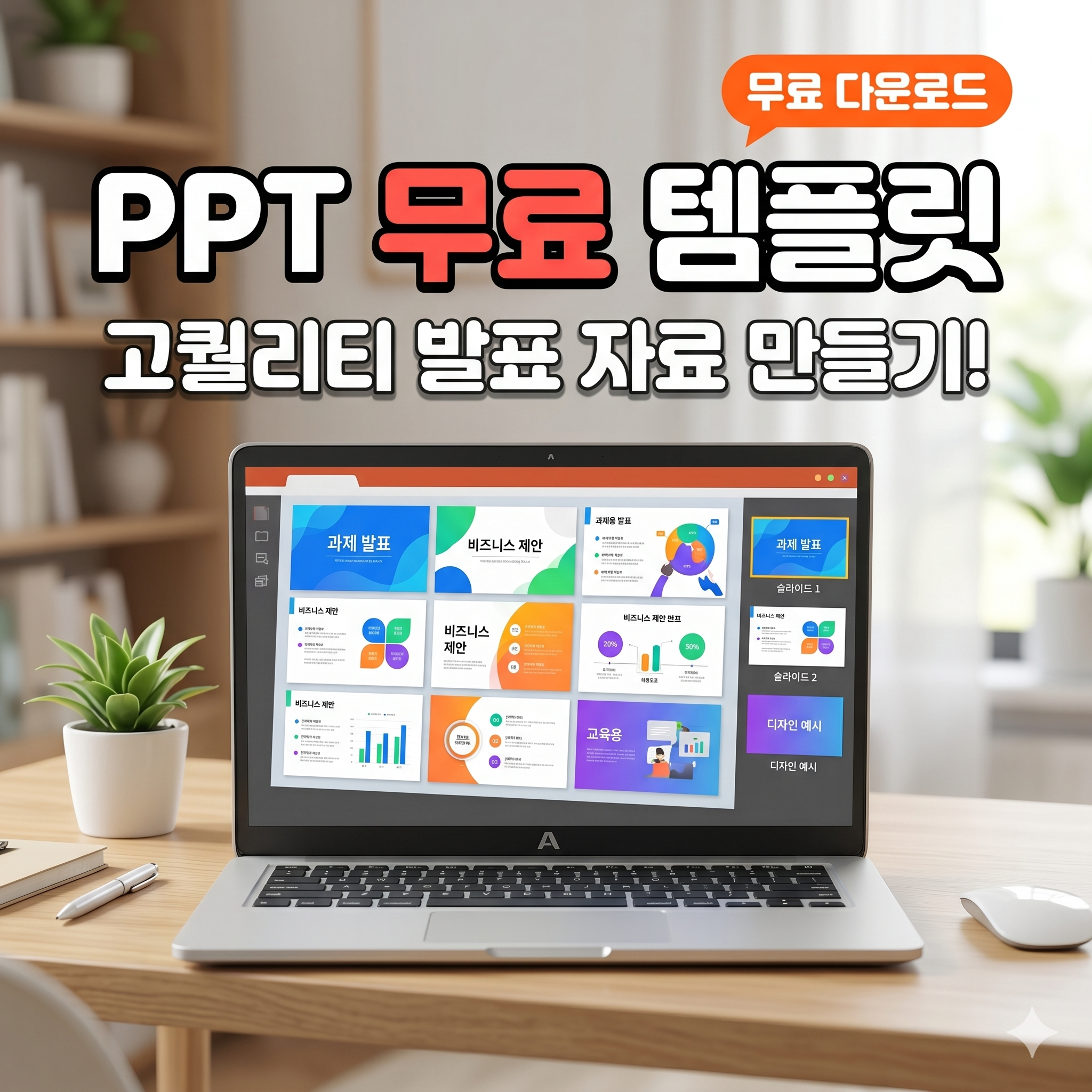 PPT 무료 템플릿 사이트 추천 및 고퀄리티 발표 자료 만드는 법