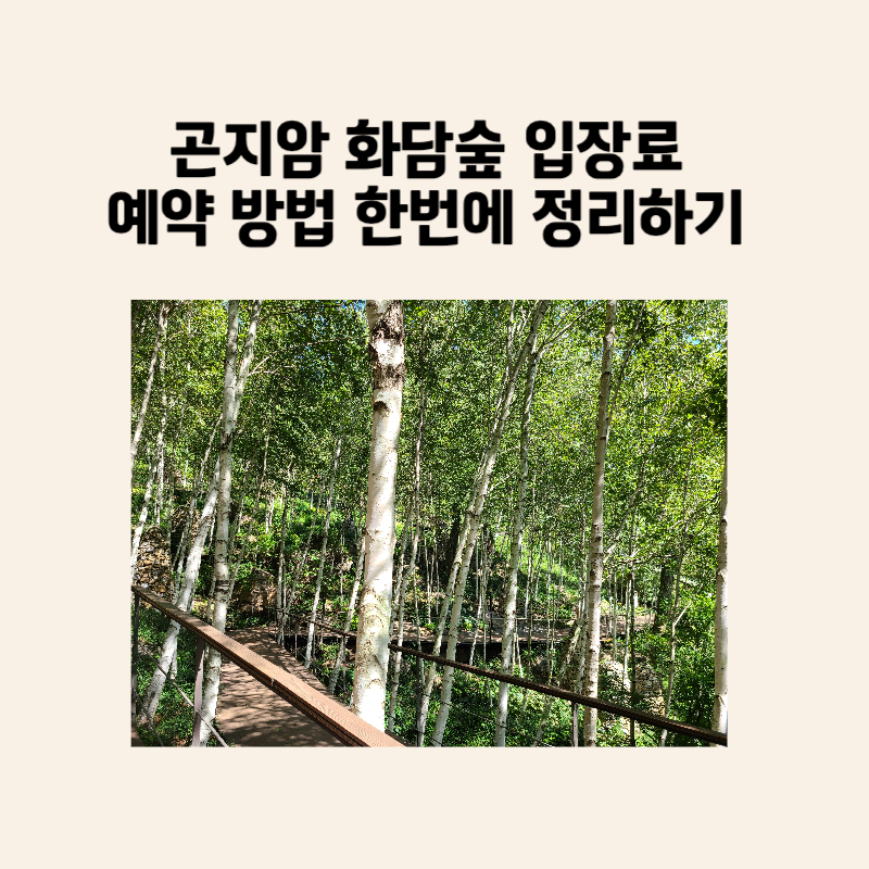 곤지암 화담숲 입장료 예약 방법 한번에 정리하기