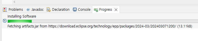 Spring Tool 관련 소프트웨어 설치중